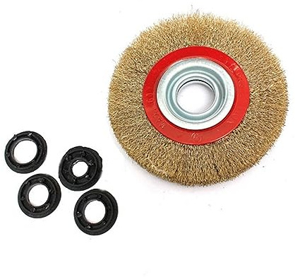 1Pcs Wire Brushes Polishing Wheel 125mm Round Brass Plated Stainless Steel Wire Brush Bench Grinder Tool Parts