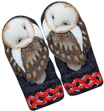 Luckxing Strickhandschuhe für Frauen, niedliche Tierhandschuhe - Entzückende Handschuhe mit Tier-Eulen-Design,Outdoor-Aktivitäten liefert Fäustlinge zum, Wandern, Camping, Radfahren
