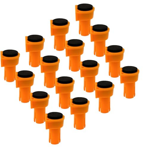 Deluxe Bench Dog, Nylon Bench Dogs Clamp for T-Track Woodworking Table Workbench Positioning Planing Plug fit for 19mm / 20mm Dog Hole, with Nonslip Eva Bench Brake Inserts (16pcs 20mm)