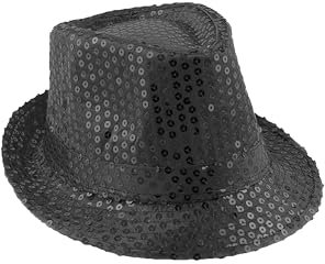 TMK Eleganter Hut mit glitzernden Pailetten, elegant, mehrfarbig und Multipack, Artikelnummer 71300, Schwarz , One size