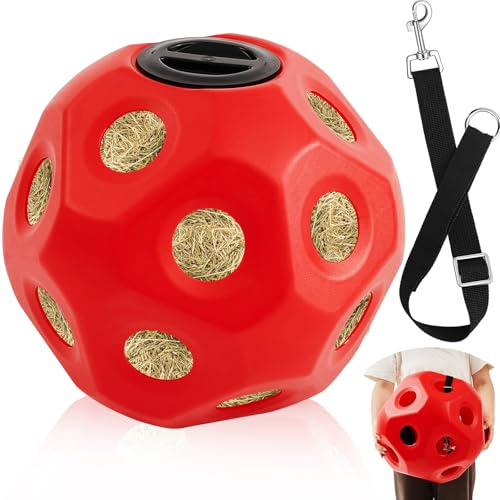 Seenelling 15.75 Extra Large Slow Feed Hay Ball for Horses,Red