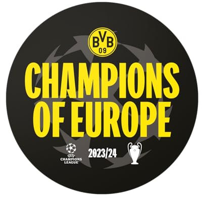 Borussia Dortmund Unisex – Erwachsene BVB Aufkleber UEFA CL Sieg Sticker, Mehfarbig, One Size