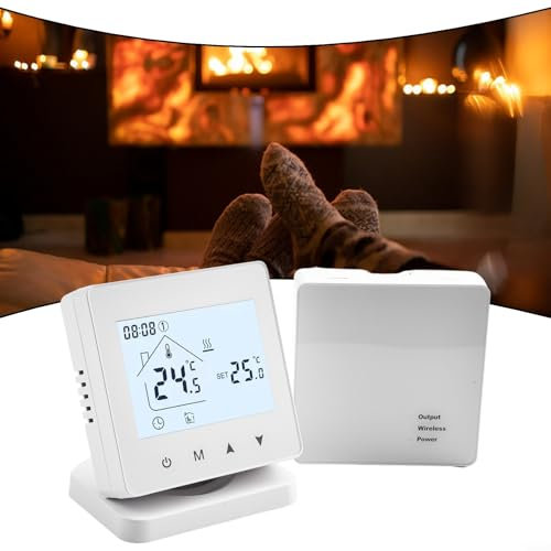 AIDNTBEO Termostato inteligente, control de voz, calefacción de piso, cable de calefacción eléctrico, USB/batería, montado en la pared, controlador de temperatura WiFi (sin WiFi)