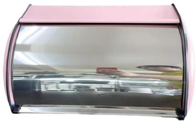 MDWZH Brotkasten Brotbox Brotkasten Brotkasten Mit Rolldeckel Brothalterbehälter Mit Großer Kapazität Für Arbeitsplatten-Café Brotaufbewahrung(Pink)