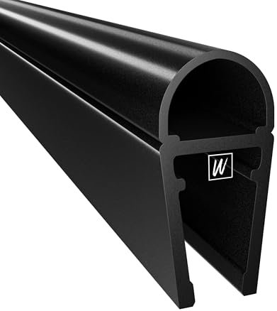 WAKA Joint de douche et lèvre de douche PRO-B de qualité supérieure, optique, noir, pour portes de douche, 6 à 8 mm, longueur 1000 mm, joint de porte de douche de qualité supérieure