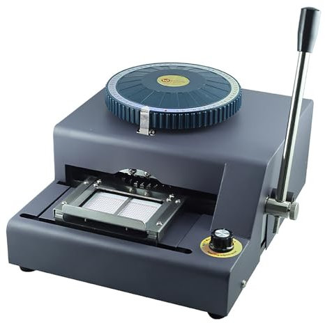 STMKB DIY-Schreibmaschine Für Geprägte Codes, Manuelle Englische Zahlenmaschine Für PVC-Karten, Klare Schrift, Einstellbare Zeichentiefe Und -Abstand, Insgesamt 68 Zeichen Für Die Kartenherstellung