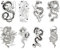 8 feuilles de tatouages temporaires noirs, pour hommes et femmes, tatouages adhésifs pour adultes, tatouages réalistes imperméables et durables pour la peau, le visage, le cou et le bras