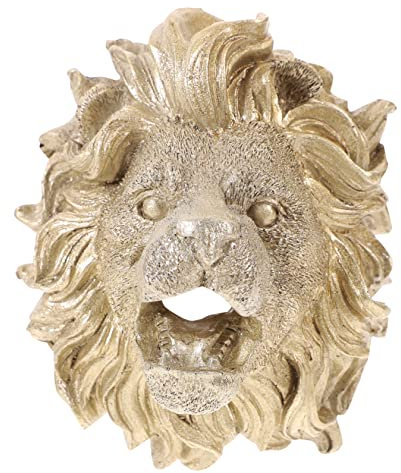 FONDOTIN Löwenkopf Brunnendüse Wandbehang Outdoor Hofbrunnen Sprüher Springbrunnendüse Lebensmittelechtes Harz Robust Wetterbeständig Für Garten Teich Schwimmbad Dekoration