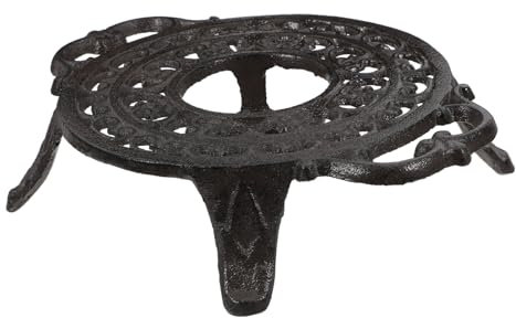 COLLBATH Cast Iron Teapot Tripod Tea Kettle Stovetop Portable Stove Pot Warmer Hot Plate Single Burner Tea Light Wax Melt Warmer