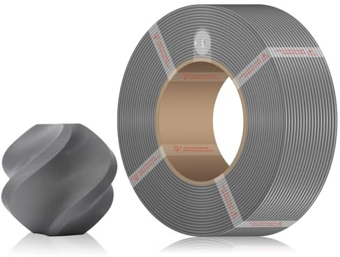 PLA Basic Refill Filament with RFID Compatible with Bambulab A1/A1 Mini/X1/P1 Serie1.75mm 1KG Spulenlos (2.2lbs) 3D Drucker Refilament Maßgenauigkeit +/- 0.03mm -Silver (10102)