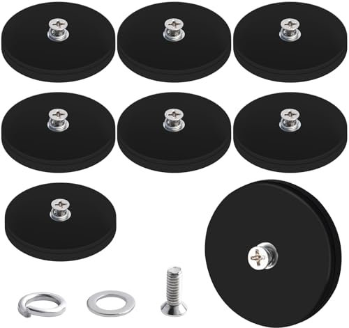 Aenienoe 8Stück Neodym Magnete Gummiert 43mm Magnete mit Gewinde 15kg Sehr Starke Magnet Gewinde,Gummierte Magneten Innen-Gewinde M4