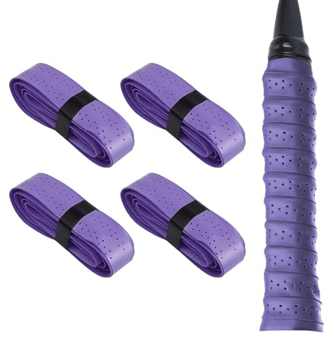 MEGAVOW 4 Stycken Tennis Racket Grepptejp, Overgrip Badminton Racket Greppband Halkskydd Tennisracket Greppband, Squash Racketband Grepptejp för Tennis Badminton Squash