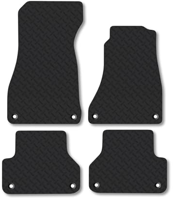 Audi A4 (2016-2025) 5mm Rubber Car Mats | Heavy Duty Rubber Tailored Fit Floor Mats Full Coverage Durable Waterproof Accessories Easy Clean Anti Slip Made in the UK