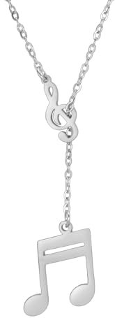 EUEAVAN Musikalische Note Halskette für Frauen Violinschlüssel Anhänger Musikschmuck Inspirierendes Geschenk für Musikliebhaber Musikanten Lehrer (silber)