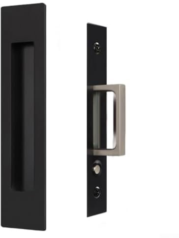 HpLive Maniglie per porte scorrevoli a scomparsa rettangolari,Dita a scomparsa Flush Pull Sliding Wardrobe Door Handle con Edge Pull per porte scorrevoli (nero)
