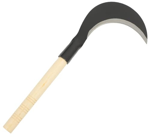 Happyyami Lange Handsichel Aus Manganstahl Für Gartenarbeit Gartengras Jäten Handgriff Robust Scharf Unkrautentfernung