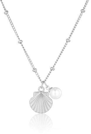MILAKOO Bohemian Style Collier D'éTé pour les Femmes Charme DéLicat Pendentif Coquillage Collier IdéAl pour les Sorties à La Plage, Argent
