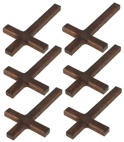 ULTECHNOVO 6 Crucifijos Bautismales De Madera En Miniatura Adorno De Fe Base De Cruz Portátil Pequeño De Mano Decorativo Católico A Granel Marrón