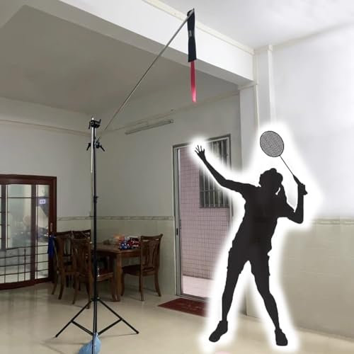 ZIMGOD Badminton Trainer Single-Player Badminton Trainingsgerät, Indoor-heim Badminton Training Zubehör, Selbststudium Badminton Übungsgerät für Hof/Platz/Turnhalle