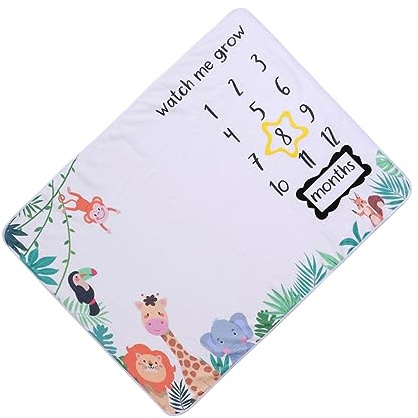 Flanell Babydecke 100x70x0,2cm für Babyfotografie Monatsdecke | Weiche Flanellqualität, als Stilltuch und Babykuscheldecke Nutzbar, für Neugeborene im Foto Satz