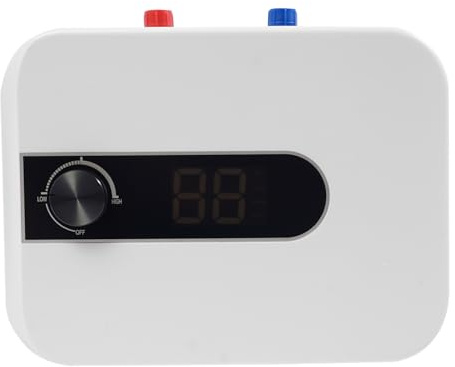 Druckloser Kleinspeicher 1500W, Untertischboiler 6 L, Warmwasserspeicher, Sehr Kompakt, Boiler Warmwasserspeicher mit Knopf Temperatureinstellung, Elektro-Kleinspeicher mit LED-Digitalanzeige