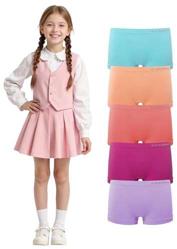 Channo Culotte da Ragazza in Nylon Elasticizzato: Senza Cuciture e Traspiranti per la Scuola l’Uso Quotidiano e Le attività Sportive Confezione da 5 Multicolore 4–16 Anni