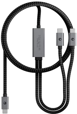 Rolling Square inCharge Cerbero - Cable USB C Carga Rápida 2en1 Essential 100W, 1,5m - Cable USB C a USBC de Doble Salida en Trenzado Nilón para Cargar Portátil, Móvil, Tablet, Auriculares - Negro