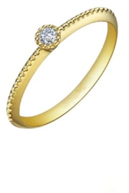 Whoiy Frauen Ringe Gold Echt, Trauring 750 Echt Gold Verlobungsring Elegant 0.1ct Diamant 18k Bandring für Damen Größe 51 (16.2)