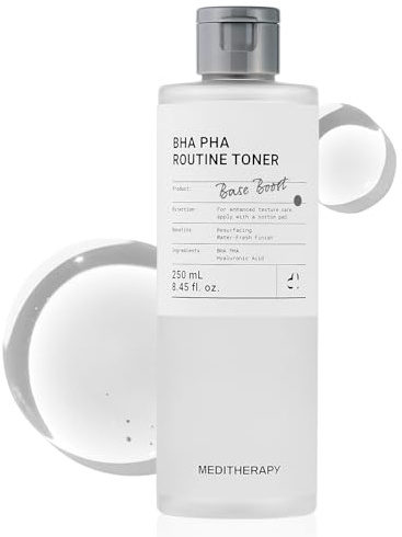 MEDITHERAPY Bha Pha Routine Toner Sanftes, Tägliches Peeling Mit 2% Pha & 0,49% Bha, Feuchtigkeitsspendendes Gesichtswasser Für Ein Glattes Hautbild, 150 Ml (1Er-Packung) Transparent
