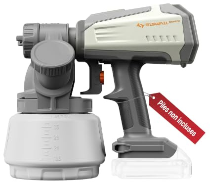 Tilswall Pistola a Spruzzo Shark700, per Makita 18V (Senza Batteria), Bianc | Motore Brushless, 3 Modelli di Spruzzo, 1300 ml, Design Side-Fill, Facile da Pulire, per Mobili, Recinzioni, Pareti, Porte