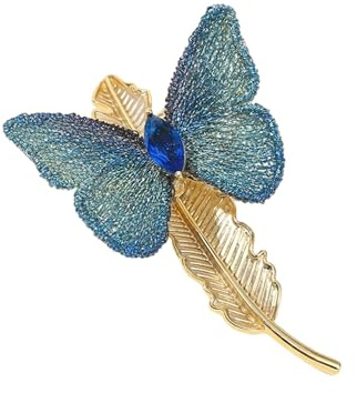 Broche en tissu papillon en feuille de métal, bijoux pour tenues décontractées, tenue de bureau et Occasions spéciales