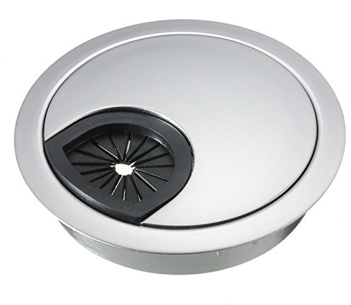 Kabeldurchführung Kabeldurchlass Cable Hole Cover aus Metall Ø 50 mm Silber