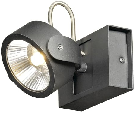 SLV KALU Wall and Ceiling-Mounted Light/Interior Ceiling and Wall Lighting, LED spot, Ceiling Spotlight / 3000K 17W 1000lm Black dimmable 60 Degrees