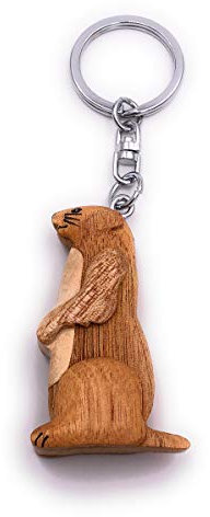 H-Customs Präriehund Holz Edel Handmade Schlüsselanhänger Anhänger