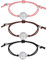 3 Stücke Baum Armband Verstellbare Armband Schwarz Textilband Geschenk für Freundschaft, Danke, Wünschen (Schwarz, Braun, Rosa)