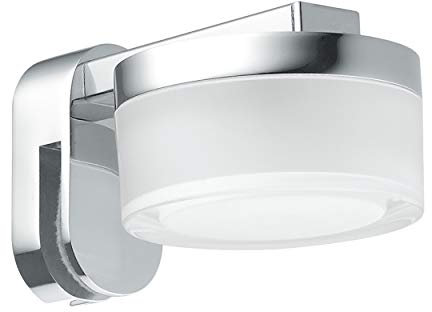 EGLO LED Spiegelleuchte Romendo - 1-Flammige Badlampe Zum Stecken Auf Den Spiegel, Aus Stahl und Kunststoff, Chrom, Klar, Satiniert - Feuchtraumleuchte IP 44