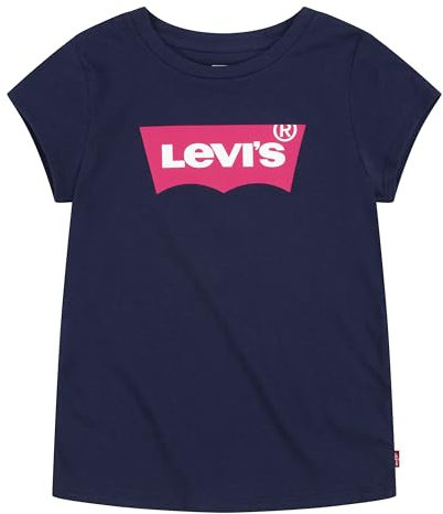 Levi's Lvg S/S Batwing Tee, T-shirt Bambine e ragazze, Blu (Peacoat/Tea Tree Pink), 12 anni