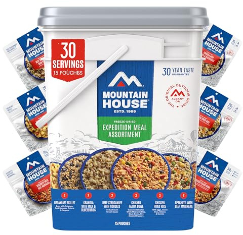 Mountain House Expedition Bucket | Freeze Dried Backpacking & Camping Food | 30 Servings