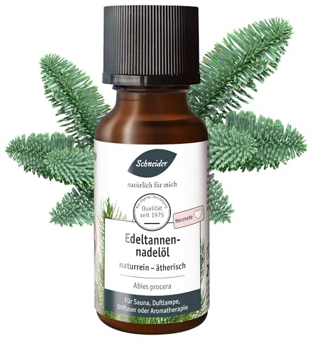 Saunabedarf Schneider Ätherisches Öl - Edeltanne - natürlicher Raumduft, Beruhigend & Belebend - Massage, Sauna & Diffuser, 20ml