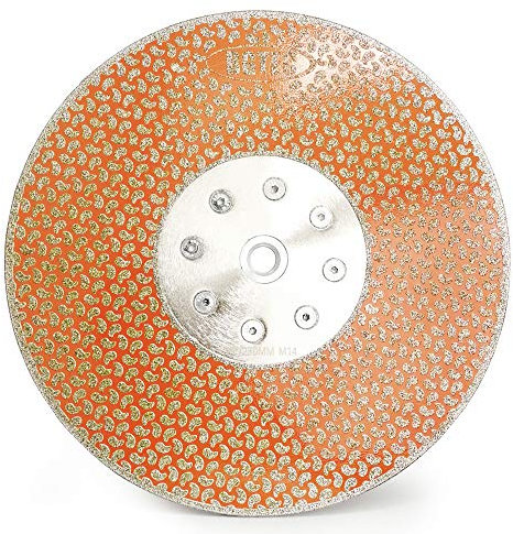 BGTEC 230mm Lama Diamantata per Taglio e Smerigliatura 2 in 1 per Marmo Granito Flangia M14 Rivestita su un Lato in Pietra Ricostituita