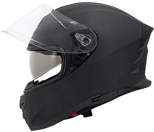Zorax ZOR-808 Double Visor Full Face Motorcycle Helmet | Matt Black XS (53-54cm) Motorbike Helmet Road Legal ECE 2206