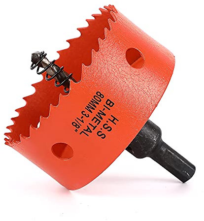 Dribotway 80mm 3-5/32'' Hole Saw, Bi-Metal Hole Saw Drill Bit High Speed Steel, Cutting Circular Holes, for Wood and Metal, Can Easily Drill Wood, Plastic, Plywood, Thin Metal