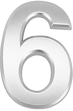 32nd Chrome Effect ABS Plastic Door Number with Self Adhesive Back 5CM - 6