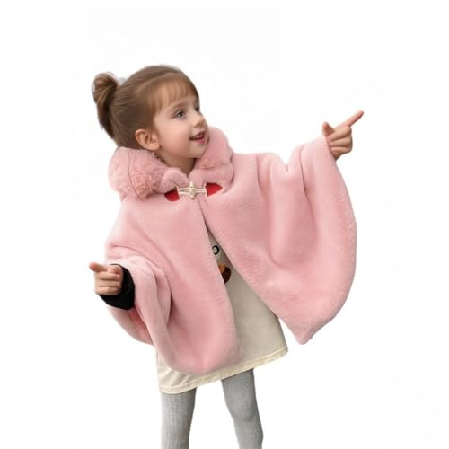 Proumhang Mantello da Bambina con Cappuccio,Poncho Invernale,Scialle all'aperto,Giacca con Cappuccio,Mantello da Principessa,Bebè Bambini Neonati Tuta da Neve