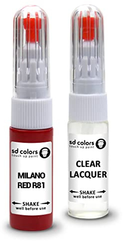 SD COLORS Kit de réparation de stylo de retouche de peinture R81 Rouge Milano 20 ML