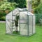 4*6FT Walk-In Polycarbonate Greenhouse with Window and Sliding Door Plant Grow Galvanized Aluminium Growhouse Free Base (4FT*6FT)