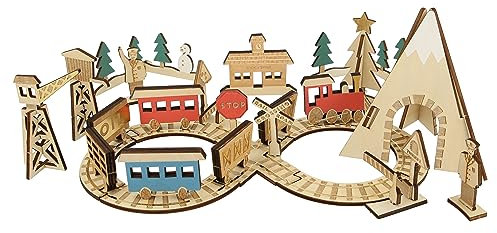 Adventskalender aus Holz in hübscher Geschenkbox Der Nordpol Zug