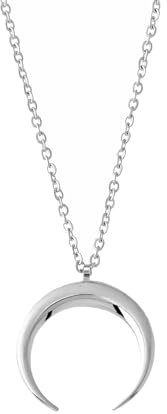Kritz Damen Halskette Mond Gold oder Silber - Anhänger Sichel Halbmond mit Verstellbare Kette - Schmuck Mode Geschenk für Frauen (Silber)