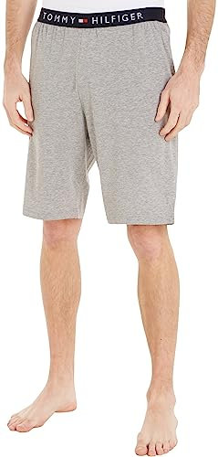 Tommy Hilfiger Short de Jogging Homme Jersey Short Court, Gris (Light Grey Heather), S