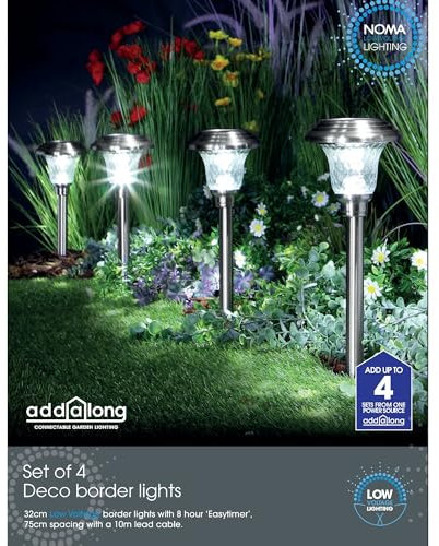 NOMA Connectable Deco Border Lights (Set of 4), Silver